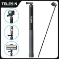 TELESIN 1.2M 3M Carbon Fiber Selfie Stick Monopod Extendable With 1/4 Screw For GoPro Insta360 Osmo