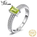 JewelryPalace Smaragd Cut Natürliche Peridot 925 Sterling Silber Solitaire Ring für Frauen Edelstein