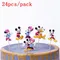 24 Teile/paket Minnie Maus Kinder Geburtstag Dekor Cartoon Topper Kerzen Kinder Mädchen Kuchen Bougie Zubehör Party Supplies