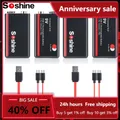 Soshine 9V 1000mAh USB Lithium-ion Batteries 9V 6F22 Li-po Battery Constant Voltage 9V Output USB