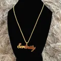 Box Chain Custom Jewelry Personalized Name Pendant Necklace Handmade Detachable Cursive Nameplate