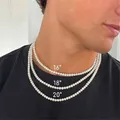 Pearl Necklace Men Simple Handmade Strand Bead Necklace 2022 New Trendy Men Jewelry for Women Girls