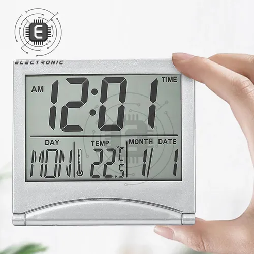 Klapp LCD Digital Alarm Clock Schreibtisch Tisch Wetter Station Schreibtisch Temperatur Reise