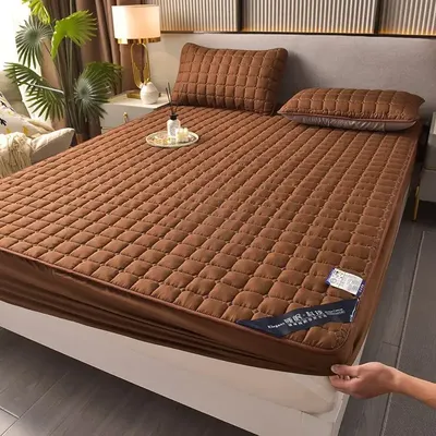 Soft Skin-friendly Quilted Mattress Cover Anti-mite Anti-bacterial Breathable Bed Fitted Sheet Bed Protector Cover No Pillowcase
