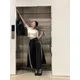 Y2K Parachute Skirt Women Vintage Streetwear Korean loose Side Striped Black Skirts New Casual