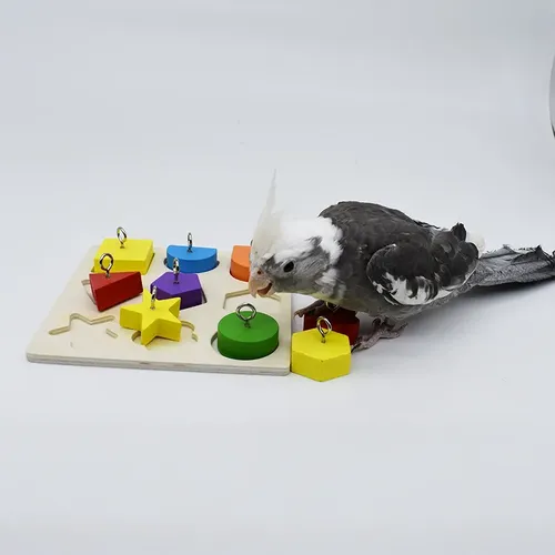 Papagei Lernspiel zeug Papagei interaktive Rattan Spielzeug Holzblock Vögel Puzzle Spielzeug Vogel