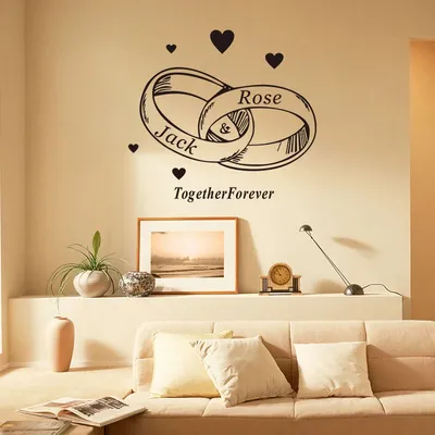 Zusammen Immer Individuell Ring Wand Aufkleber Hause Dekoration Für Zimmer Schlafzimmer Glas Küche Tapete Peel & Stick PVC Kunst Abziehbilder Image
