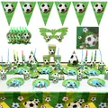 Soccer Football Theme Kids Party Birthday Party Decoration Set Cup Plate & Straw Bunting Loot Bag