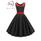 Schwarz Polka Dot Gedruckt Vintage Kleid Frauen Sommer Y2K Retro 50s 60s Pin Up Rockabilly Party