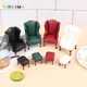 2 Stück antike Puppenhaus Mini Möbel Miniatur Sessel Ruhestand Puppe Zubehör Leder 1-Personen-Sofa