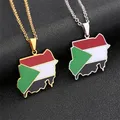 The Republic of South Sudan Map Flag Pendant Necklaces Silver Color/Gold Color Enamel Jewelry South