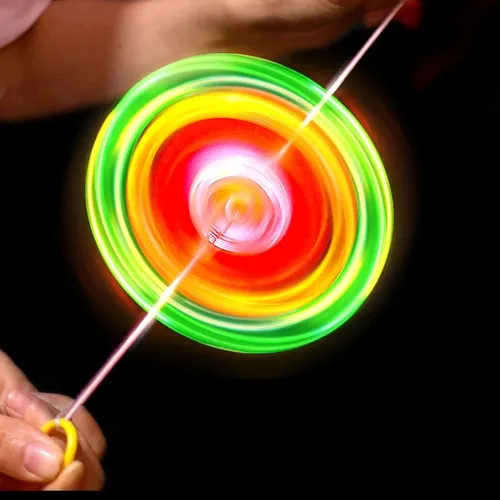 Neue leuchtende Hand ziehen leuchtende blinkende Seil Schwungrad Spielzeug LED Licht Spielzeug