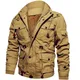 Large 5XL Winter Men's Jacket Solid Color Thickened Lining Plushed Warm Hooded Jacket High Quality