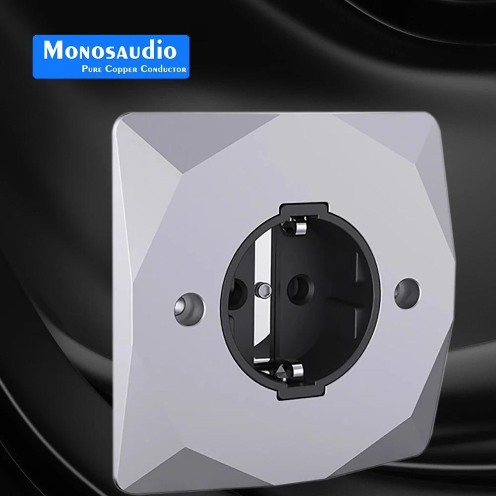 Monosaudio E86ES3R Reines Kupfer RhodiniertEUSchuko Steckdosen Wandsteckdose Stecker Steckdose Schuko Wandsteckdose