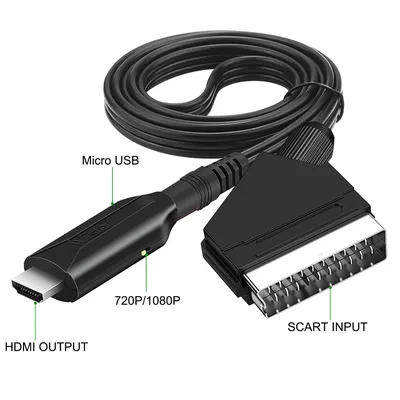 1080P SCART auf HDMI-kompatibel Video Audio Gehobenen Konverter Signal Adapter HD Empfänger DVD TV Stecker und Spielen Image