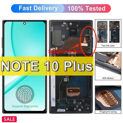 Für Samsung Note 10 Plus Display 5G N976F N976B N976 Für Samsung Note 10 plus LCD Display Touch Screen mit rahmen Unterstützung S Stift