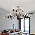Amerikanischen Land Vintage Kristall LED Decke Kronleuchter Villa Wohnzimmer Beleuchtung Moderne