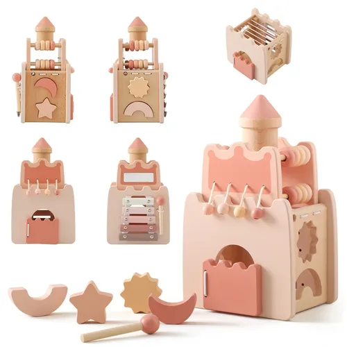 Baby Holz Montessori Spielzeug Raketen blöcke Gebäude Stapel Puzzle Spiel Babynahrung Qualität Holz