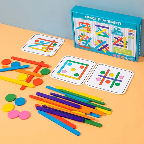 Kinder Regenbogen Stick denken Puzzle Holz DIY Eis Stick Puzzle Herausforderung Tischs piele