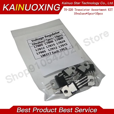 10 wert * 1PCS = 10PCS L7805 L7806 L7809 L7812 L7815 L7824 L7905 L7912 L7915 LM317T Transistor Image