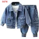 Frühling Denim Mantel kinder kleidung Herbst Kinder kleidung Jungen Oberbekleidung Blau/Schwarz Baby