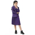 Kinder Addams Familie Halloween Cosplay Kostüm Mädchen grau lila Hochzeit Addams Uniform Anzug Röcke