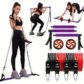 Fitness Pilates Bar Kit Widerstands bänder mit Ab Roller für Abs Workout Core Kraft trainings geräte
