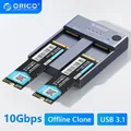 Orico m.2 nvme ssd gehäuse offline klon 10gbps usb c gen2 externes gehäuse festplatte dual bay port