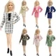 NK Offizielle 1 Set Neue Barbie Puppe Kleidung Mode Mantel Plüsch Tops Hosen Casual Kleidung Für