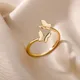 Doppel Schmetterling Ringe Für Frauen Edelstahl Schmetterling Einstellbare Finger Ring Engagement