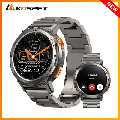 2024 Kospet Tank T2 Smartwatch Bluetooth Call Amoled Aod Herren uhr 5atm wasserdichte Sport Fitness Tracker Smartwatches für Herren Image