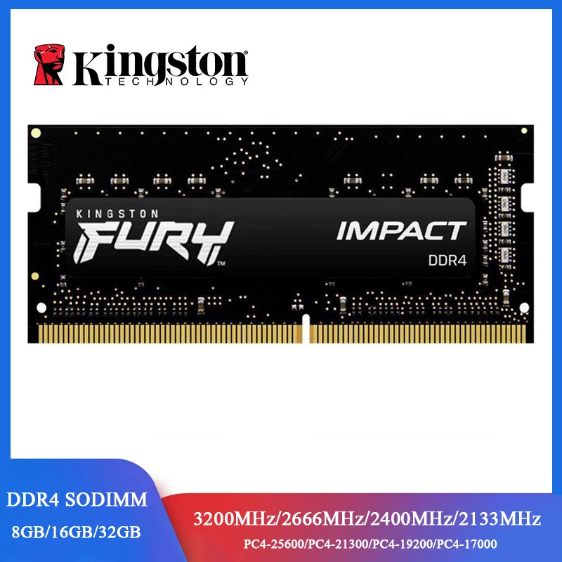 Kingston FURY Impact DDR4 RAM 32 16 8 GB 3200 MHz 2400 2666 MHz SODIMM Speicher 260Pin SODIMM PC4-19200 21300 25600 DDR4 Notebook-RAM Image
