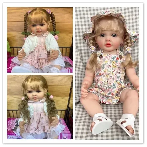 Npk 55cm wieder geboren lebensechte Kleinkind Mädchen Puppe Betty 3D Malerei Ganzkörper Silikon