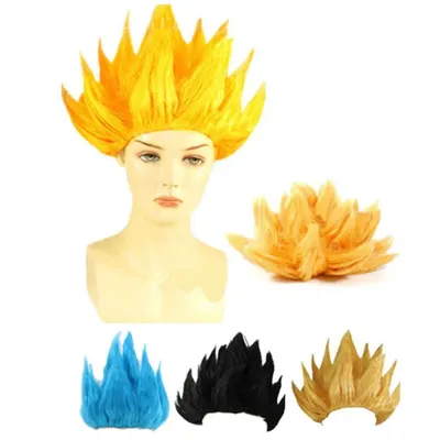 Z Cosplay Perücke Goku Anime Kostüm Party verkleiden schwarz blau gelb Perücke Halloween Karneval Party Perücke Image
