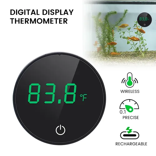 Aquarium Thermometer LCD digitales externes Thermometer Laden Typ C Aquarium Mini Thermometer hohe