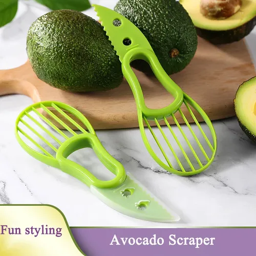 Neue Avocado Slicer Peeling Pit Kiwi Frucht Peeling Messer Zellstoff Separator Kunststoff Messer