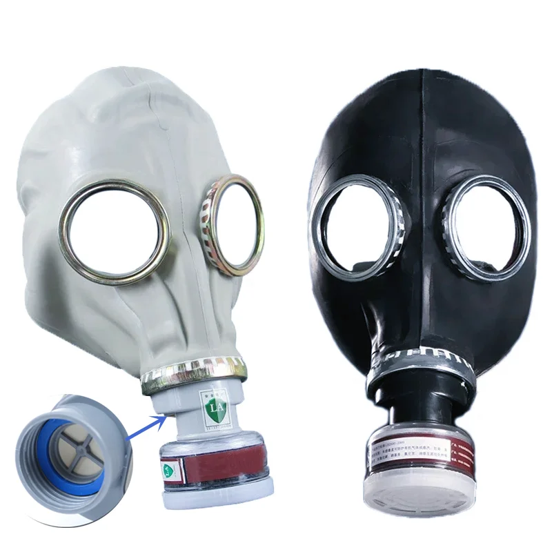 Chemische Harzmaske, industrielle Sicherheit, Vollgesichts-Gasmaske, Farbe, Sicherheit am Arbeitsplatz, Kohlefilterbox, Staub-Atemschutzmaske, Silikon, groß Image