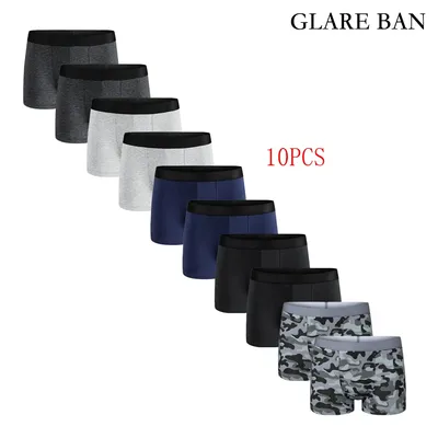 10 stücke Pack Boxer Shorts Männer Slips Unterwäsche Baumwolle Männliche Unterhose für Sexy Homme Box Höschen Slips Set Lot kit Gym Geschenk Image