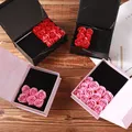 Premium Flip Seife Blume Schmuck Geschenk Box Halskette Ring Ohrringe Schmuck Ewige Rose Geburtstag