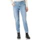 Taifun Damen 7/8 Jeans Boyfriend Hose Jeans verkürzt Boyfriend Jeans unifarben, Washed-Out-Effekt 7/8 Länge Light Blue Denim 34