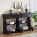 Retro Style Console Table, Sideboard Sofa Table with Ample Storage, Entryway Table with Open Shelves and 2 Drawers