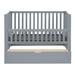 Toddler Bed Crib with Guardrail & Drawers & 3 Height Options