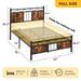 Moasis Metal Platform Bed Frame with Wood Headboard, Twin/Full/Queen Size Bed