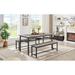 Oversized dining table set 3-Piece Kitchen Table with 2 Benches