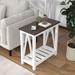 Storage Shelf for Small Spaces, Nightstand Sofa Table, White