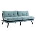 Futon Sofa Couch Bed, Modern Convertible Sofa Bed Loveseat, Folding Loveseat Sleeper Sofa with Adjustable Backrest & Metal Legs