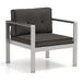 Costway 1PC Patio Aluminum Armchair Outdoor Single Sofa Chair with - 1-Piece