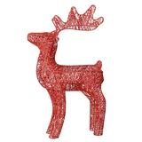 Flashing Reindeer Statue Glowing Christmas Decor Elk Deer Figurines RED