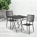 Flash Furniture 28-inch Square 3-piece Indoor/ Outdoor Folding Table and Chairs Set Black