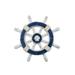 [Pack Of 2] Rustic Dark Blue And White Decorative Ship Wheel With Seashell 12